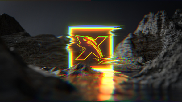 VideoHive Neon Glitch Water Terrain Logo 28019876