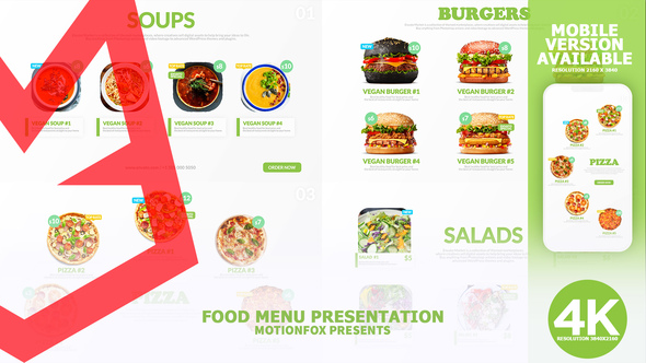 VideoHive Restaurant Food Menu Promotion - Vegan 26244810