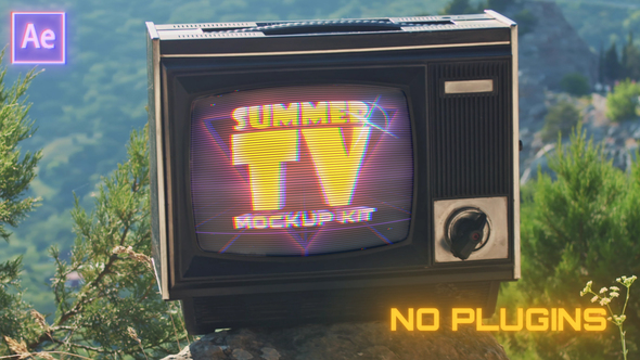 VideoHive Retro TV Mockup Kit (Summer Edition) 38858174
