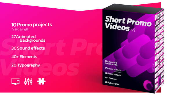 VideoHive Short Promo Videos. Set v.1 (Promo projects | Sound FX | Typography & more) 25854519