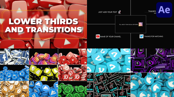 VideoHive Social Media Lower Thirds And Transitions for After Effects 39043204