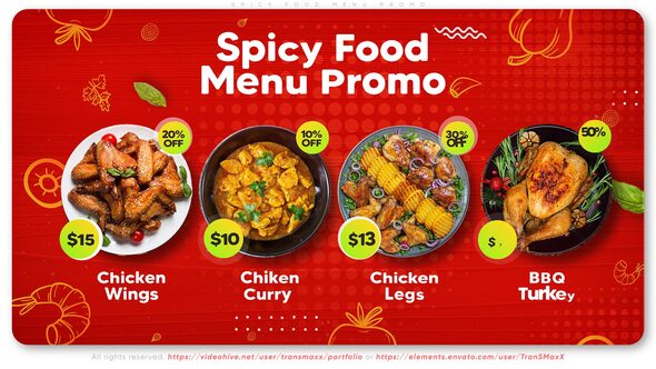 VideoHive Spicy Food Menu Promo 38869462