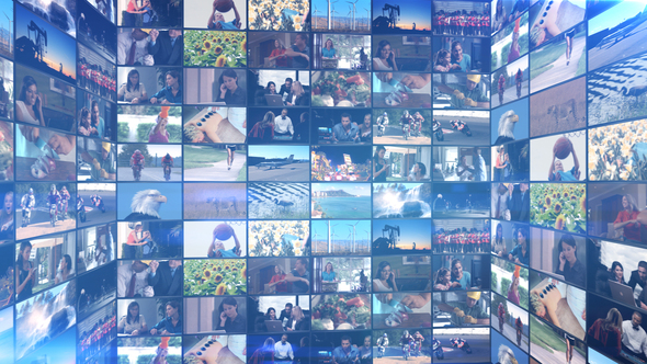 VideoHive Square Room Video Wall Intro Pack 38880840