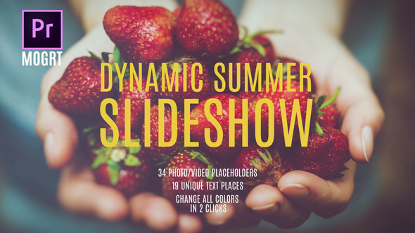 VideoHive Summer Dynamic Slideshow MOGRT 26170518