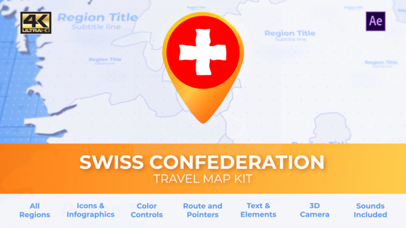 VideoHive Switzerland Map - Swiss Confederation Travel Map 29973835