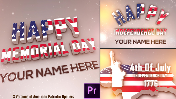VideoHive USA Patriotic Openers Pack - Premiere Pro 26617715