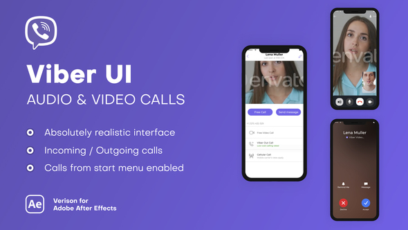 VideoHive Viber UI – Audio & Video Calls 38712847