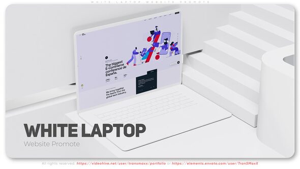 VideoHive White Laptop Website Promote 38956151