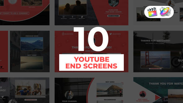 VideoHive Youtube End Screens for Apple Motion and FCPX 33504433
