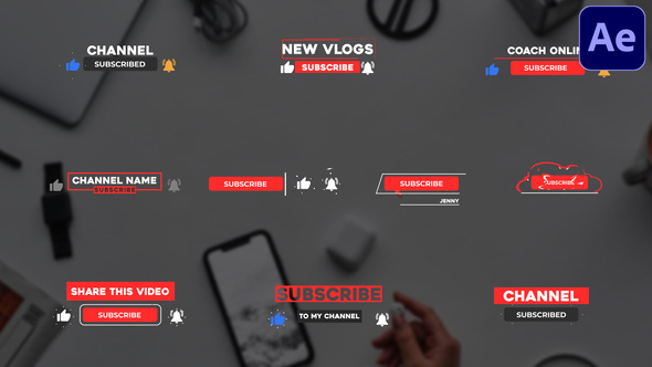VideoHive Youtube Subscribe Buttons | After Effects 32323066