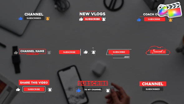VideoHive Youtube Subscribe Buttons | FCPX 34031394