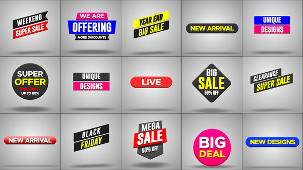 VideoHive 3D Promo Tags V1 38542097
