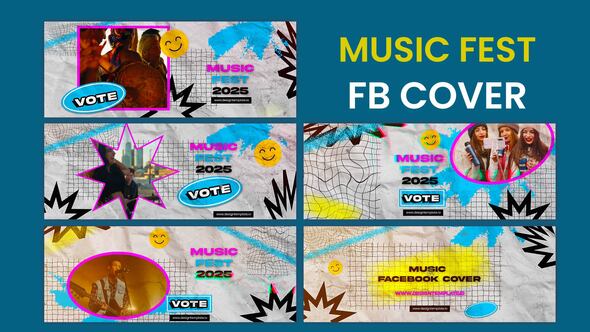 VideoHive Abstract Music Festival Facebook Cover Template 38596343