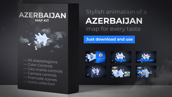 VideoHive Azerbaijan Map - Republic of Azerbaijan Map Kit 39340506