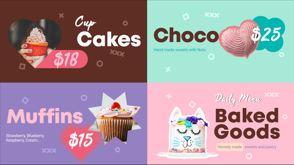VideoHive Baked Goods Menu | After Effects 32527930