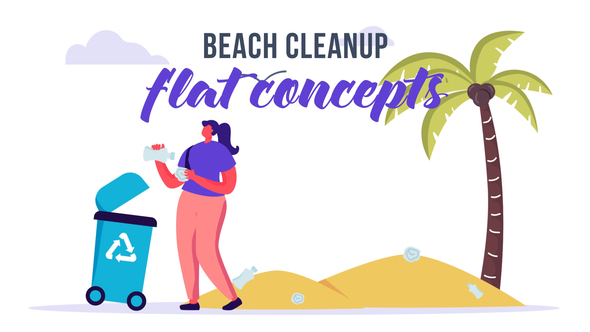 VideoHive Beach cleanup - Flat Concept 33189198