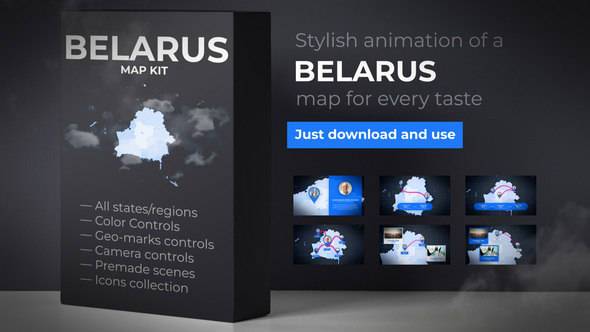 VideoHive Belarus Map - Republic of Belarus Map Kit 39340534