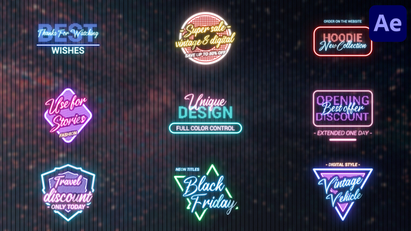 VideoHive Black Friday Neon Titles for After Effects 38494596