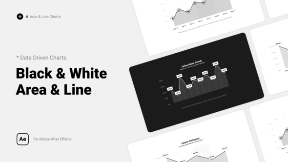 VideoHive Black & White Line and Area Charts 39555601