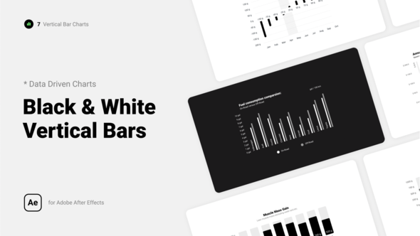 VideoHive Black & White Vertical Bar Charts 39438919