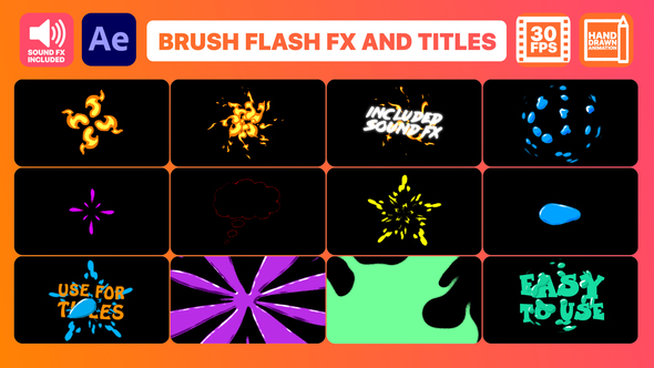 VideoHive Brush Flash FX Pack And Titles | After Effects 32899607