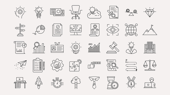 VideoHive Business & Startup Line Icons 33145242