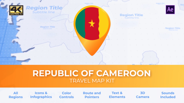 VideoHive Cameroon Map - Republic of Cameroon Travel Map 39337845