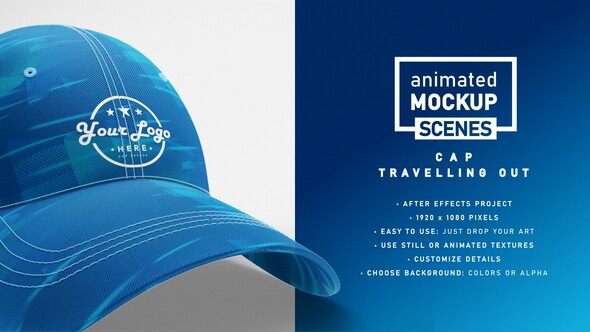 VideoHive Cap Mockup Template Travelling Out - Animated Mockup SCENES 33429185