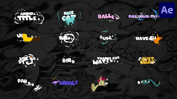 VideoHive Cartoon Animals Titles for After Effects 38643505