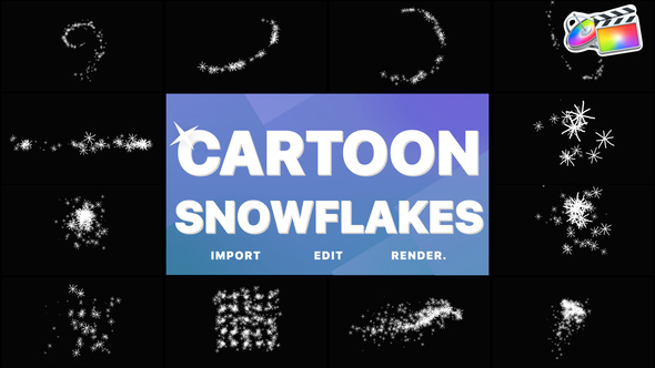 VideoHive Cartoon Snowflakes And Snowfalls | FCPX 36214248