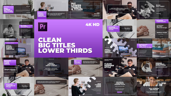 VideoHive Clean Big Titles Lower Thirds – Mogrt 23792674