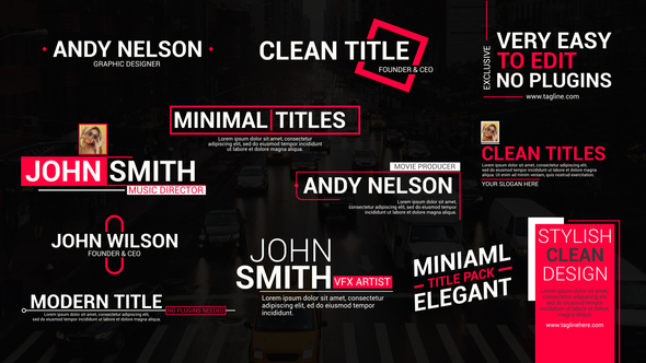 VideoHive Clean Title Lower Thirds 39424167