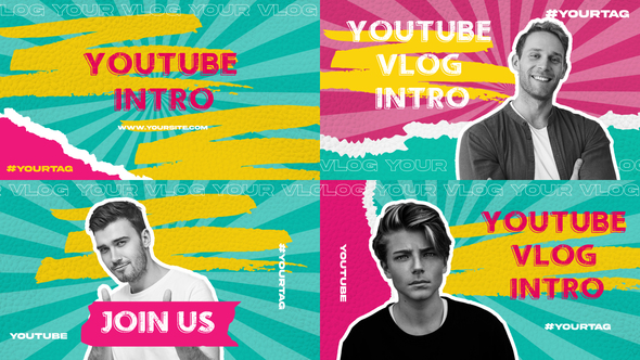 VideoHive Colorful Background Brush Youtube Intro 39354995