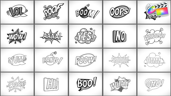VideoHive Comic Titles Black And White for FCPX 38923520