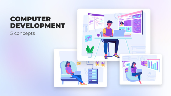 VideoHive Computer development - Flat concepts 39487758