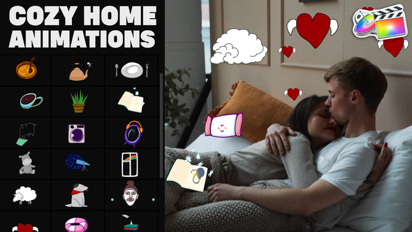 VideoHive Cozy Home Stickers | FCPX 36864880