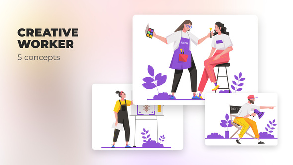 VideoHive Creative worker - Flat concepts 39487077