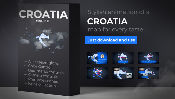 VideoHive Croatia Map - Republic of Croatia Map Kit 39340843