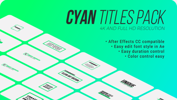 VideoHive Cyan. - Titles Pack for After Effects 39460235
