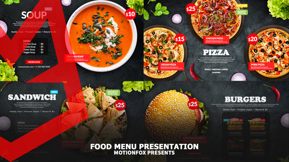 VideoHive Delicious Food Menu Promo - Top View 26409332