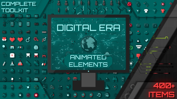 VideoHive Digital Era 400+ Animated Icons and Elements Pack 20790600