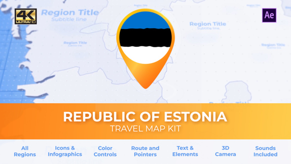 VideoHive Estonia Map - Republic of Estonia Travel Map 39338336