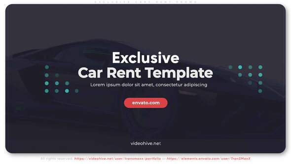 VideoHive Exclusive Cars Rent Promo 33423891