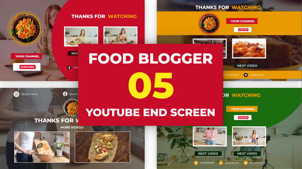 VideoHive Food Channel Youtube End Screen 33342409