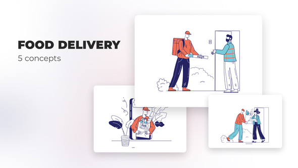 VideoHive Food delivery – Flat concepts 39472646