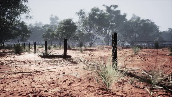 VideoHive Fragment of an Old Fence with Rusty Barbed Wire 39011534