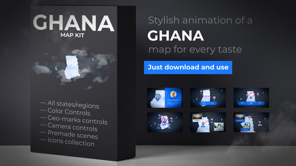 VideoHive Ghana Map - Republic of Ghana Map Kit 39340881