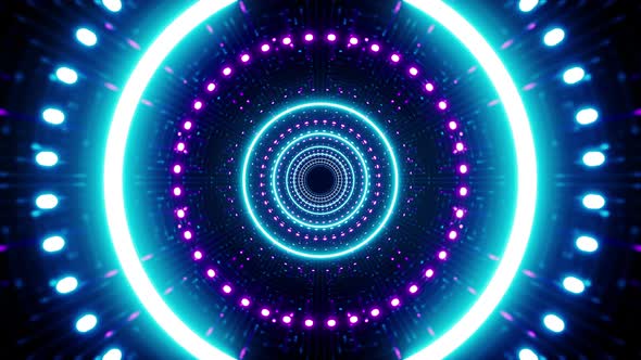 VideoHive Glowing Dj Loop of Neon Circles and Dots 39003489