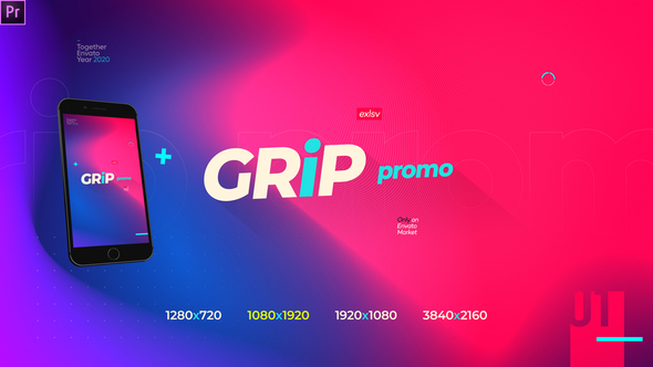 VideoHive Grip Modern Gradient Opener Promotion Instagram Storie Preimere Pro Essentials 27232599