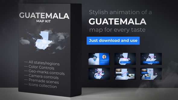 VideoHive Guatemala Map - Republic of Guatemala Map Kit 39340776